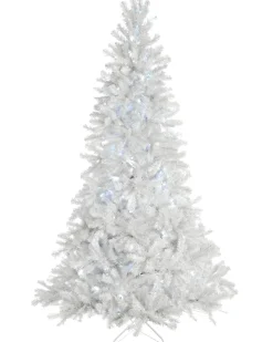 WeRChristmas Pre-Lit Deluxe White Pine Multi-Function Christmas Tree, 8 Ft