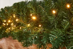 WeRChristmas Pre-Lit Extra Thick Multi-Functional Pine Garland, 9 Ft