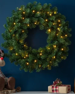 WeRChristmas Pre-Lit Extra Thick Wreath, 76 Cm