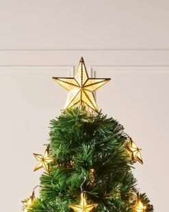 WeRChristmas Pre-Lit Fibre Optic Christmas Tree With Stars, 5 Ft