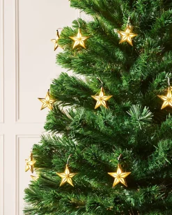 WeRChristmas Pre-Lit Fibre Optic Christmas Tree With Stars, 6 Ft