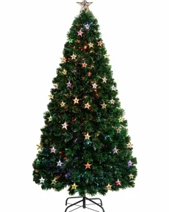 WeRChristmas Pre-Lit Fibre Optic Christmas Tree With Tree Topper, 5 Ft