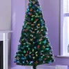 WeRChristmas Pre-Lit Fibre Optic Christmas Tree With Tree Topper, 7 Ft