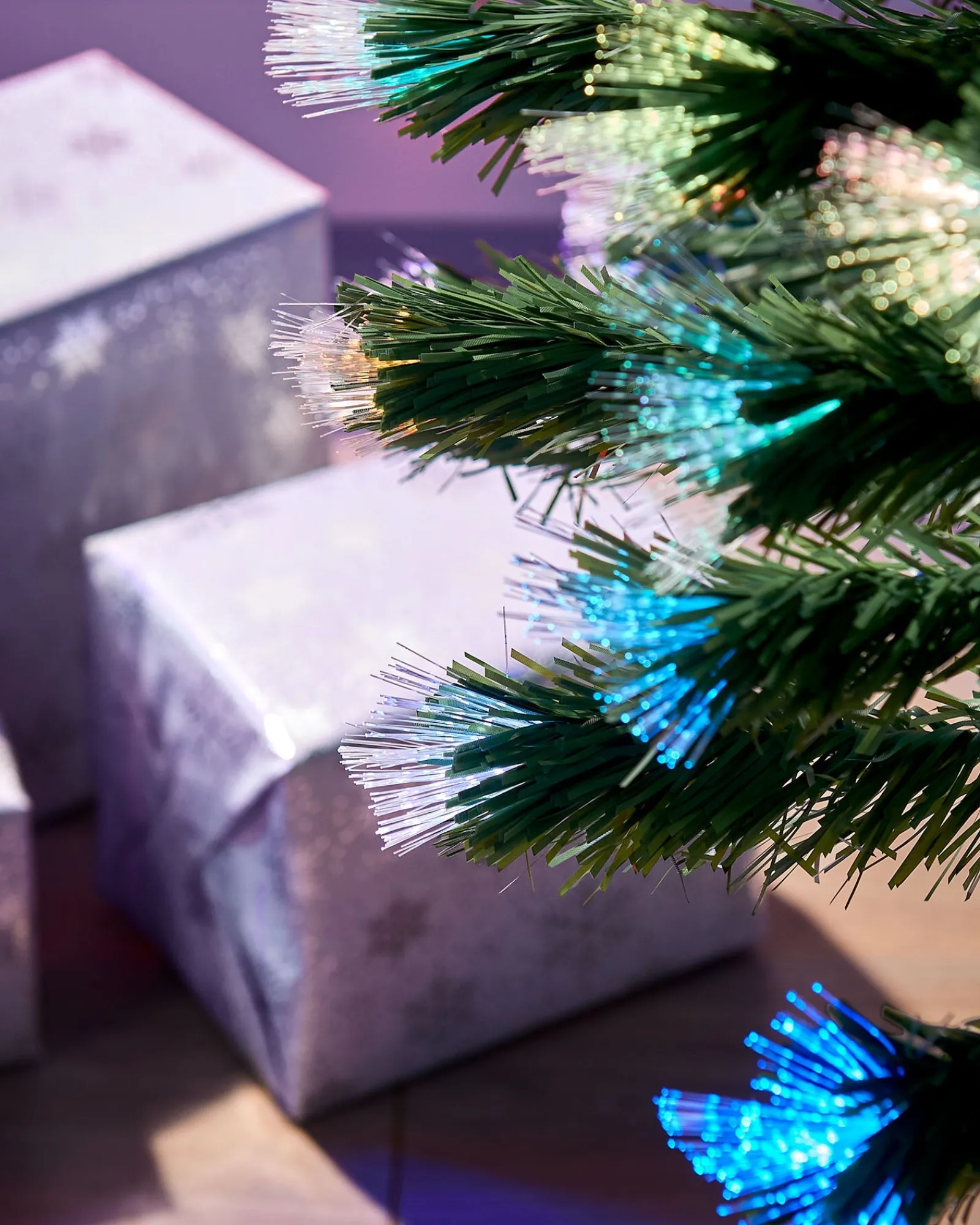 WeRChristmas Pre-Lit Fibre Optic Christmas Tree With Tree Topper, 7 Ft