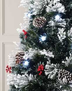 WeRChristmas Pre-Lit Fibre Optic Frosted Christmas Tree With Tree Topper, 5 Ft