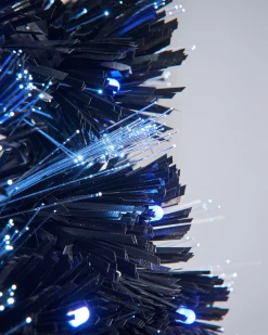 WeRChristmas Pre-Lit Fibre Optic Slim Black Christmas Tree, 7 Ft