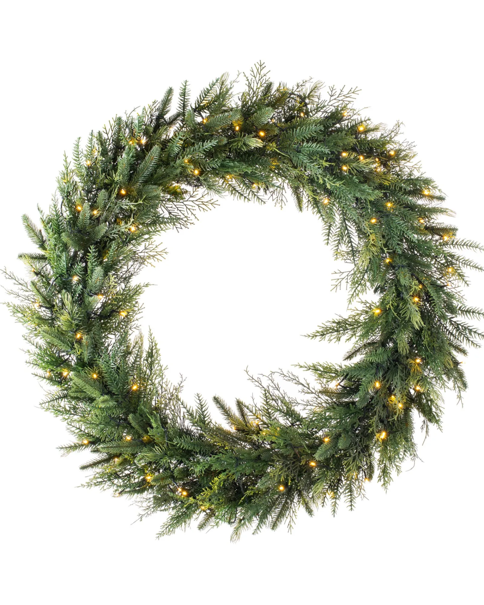 WeRChristmas Pre-Lit Fir Wreath, 1 M
