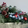 WeRChristmas Pre-Lit Frosted Decorated Arch Garland With 20 Cool White LEDs, 3 Ft