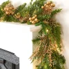 WeRChristmas Pre-Lit Gold Berry Mixed Tip Garland, 9 Ft