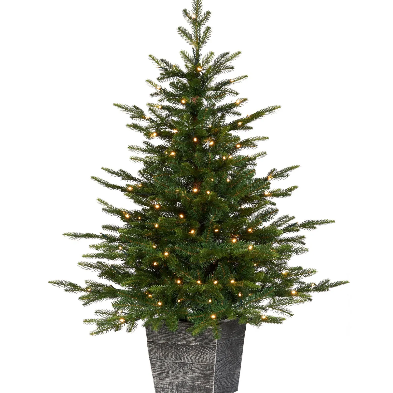 WeRChristmas Pre-Lit Grand Fir Potted Christmas Tree, 4 Ft