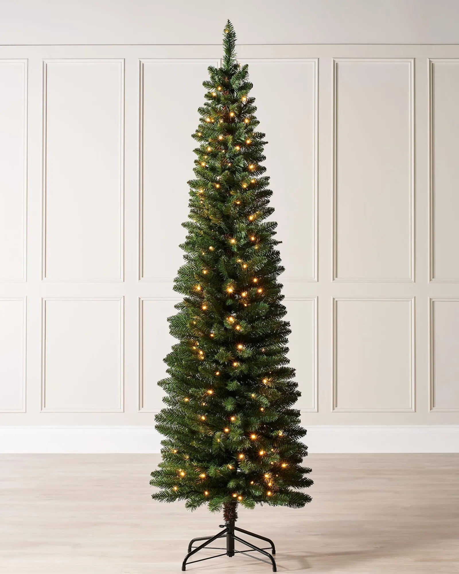 WeRChristmas Pre-Lit Green Pencil Christmas Tree, 6.5 Ft