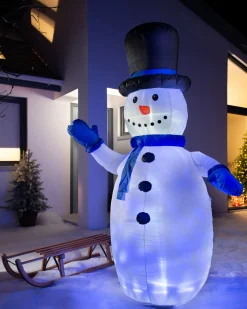WeRChristmas Pre-Lit Inflatable Animated Snowman, 6 Ft