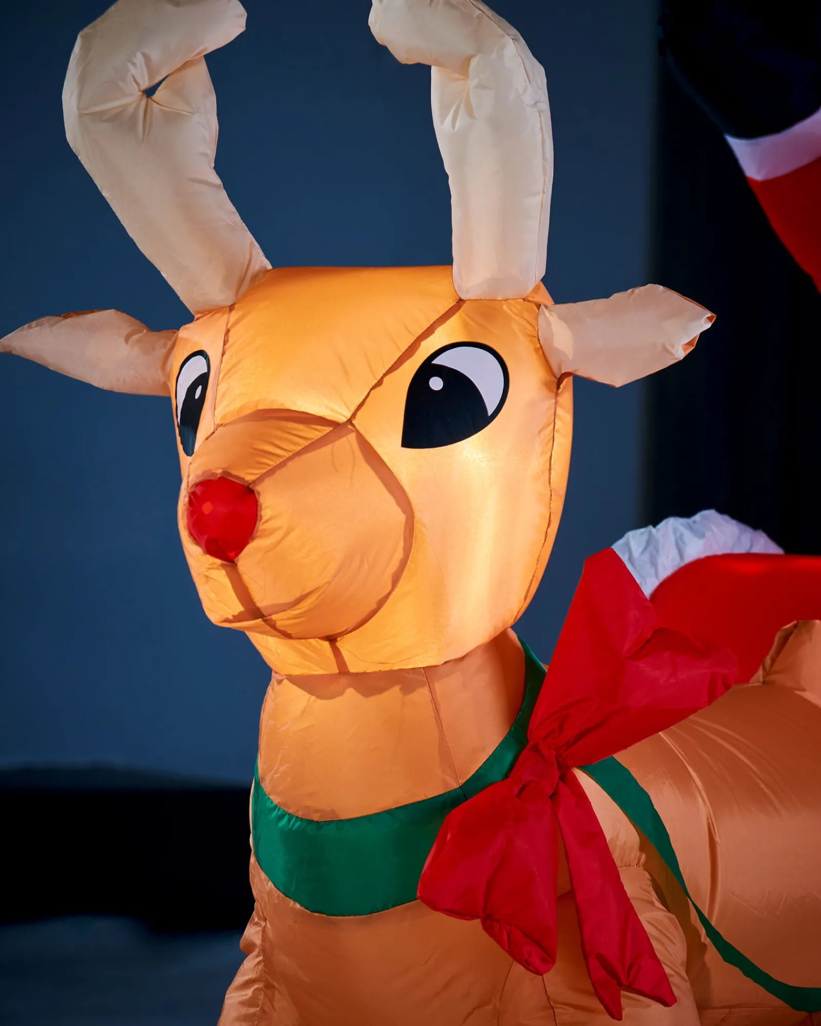 WeRChristmas Pre-Lit Inflatable Animated Santa With Sleigh, 6 Ft