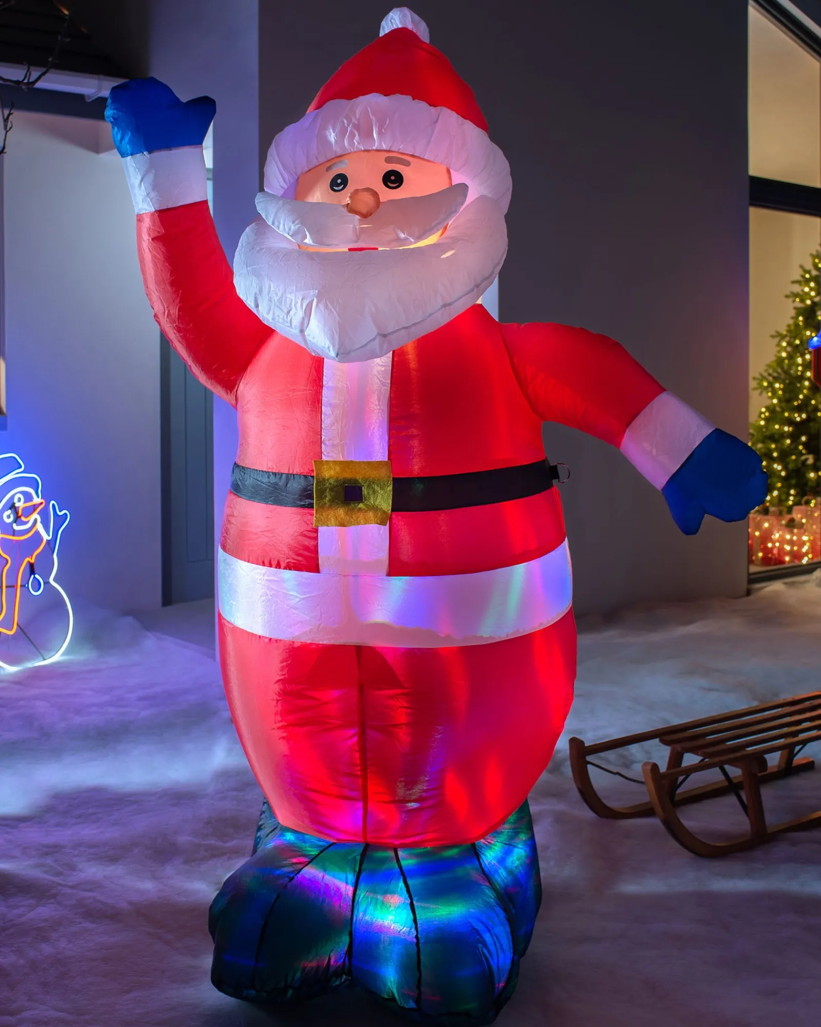 WeRChristmas Pre-Lit Inflatable Animated Santa, 6 Ft