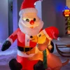 WeRChristmas Pre-Lit Inflatable Santa With Dog, 4 Ft