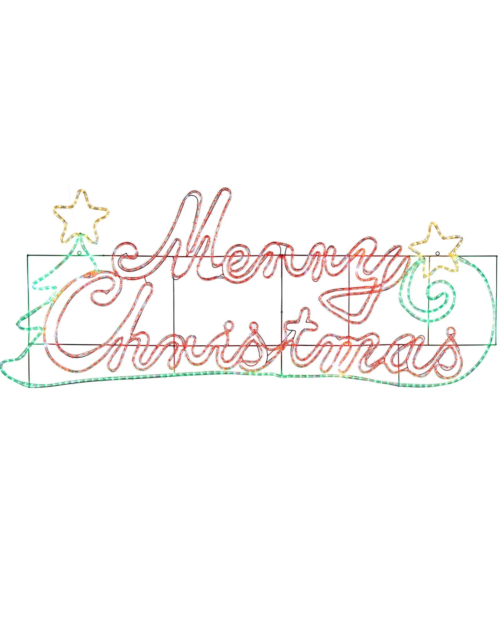 WeRChristmas Pre-Lit Merry Christmas Rope Light Silhouette, 2 M