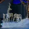 WeRChristmas Pre-Lit Micro LED Reindeer Family Silhouette, 135 Cm