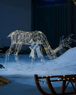 WeRChristmas Pre-Lit Micro LED Reindeer Family Silhouette, 135 Cm