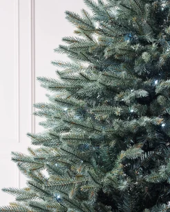 WeRChristmas Pre-Lit Mixed Pine Blue Christmas Tree, Dual LED White, 7 Ft