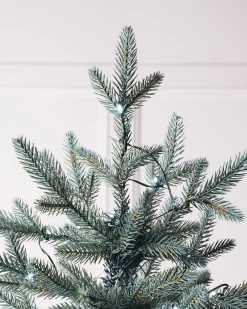 WeRChristmas Pre-Lit Mixed Pine Blue Christmas Tree, Dual LED White, 7 Ft