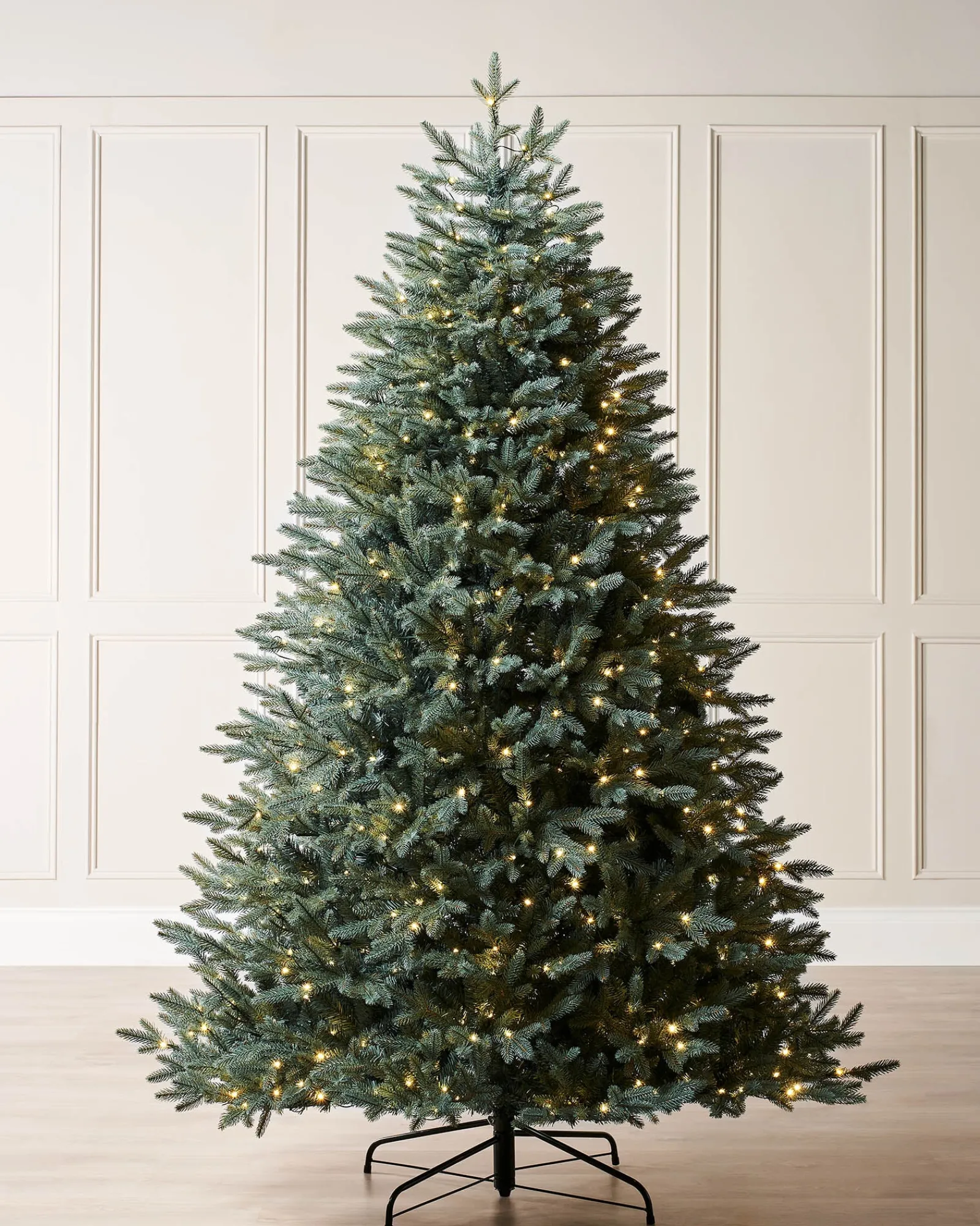 WeRChristmas Pre-Lit Mixed Pine Blue Christmas Tree, Dual LED Warm White, 7 Ft