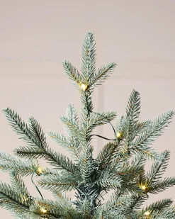 WeRChristmas Pre-Lit Mixed Pine Blue Christmas Tree, Dual LED Warm White, 7 Ft