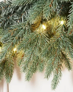 WeRChristmas Pre-Lit Mixed Pine Blue Wreath, 1 M