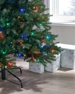 WeRChristmas Pre-Lit Mixed Pine Christmas Tree With Remote Control Lights, 7 Ft