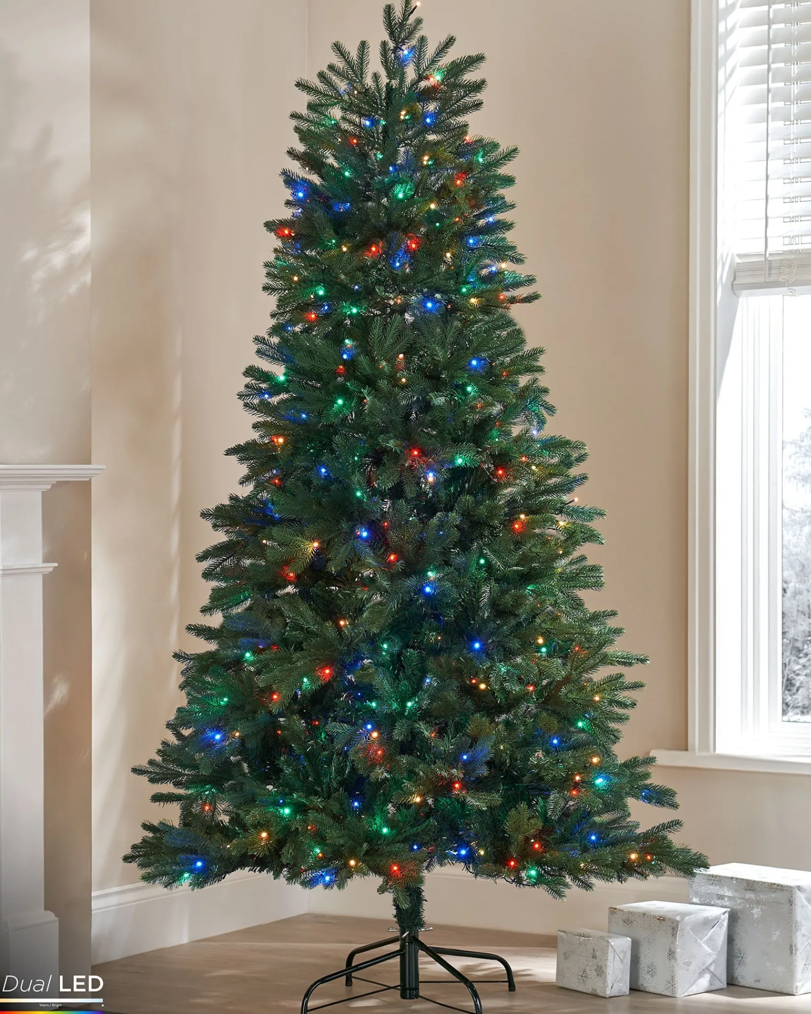 WeRChristmas Pre-Lit Mixed Pine Christmas Tree With Remote Control Lights, 8 Ft