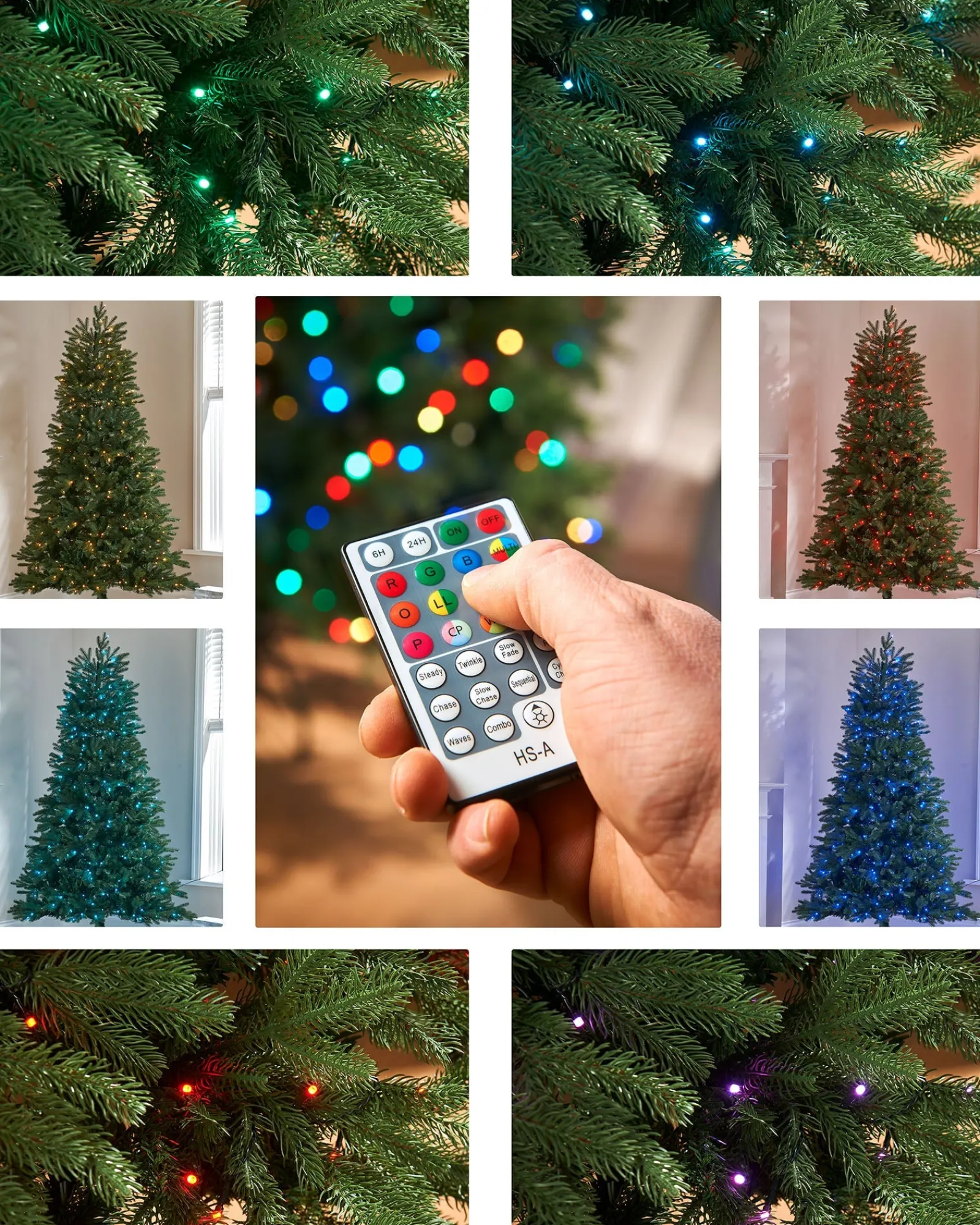 WeRChristmas Pre-Lit Mixed Pine Christmas Tree With Remote Control Lights, 8 Ft