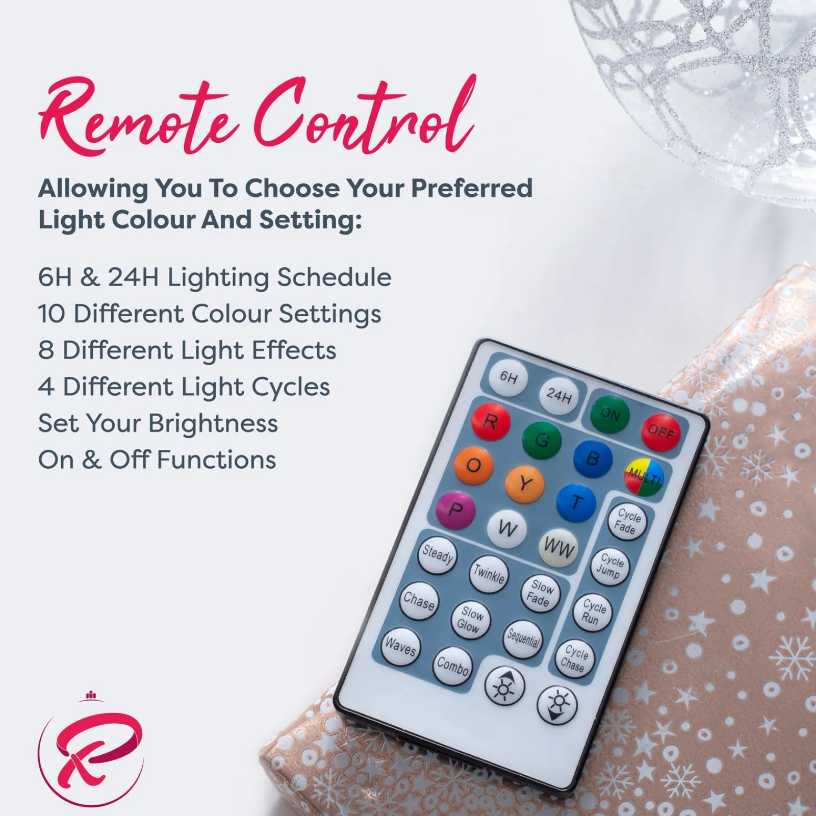 WeRChristmas Pre-Lit Mixed Pine Christmas Tree With Remote Control Lights, 8 Ft