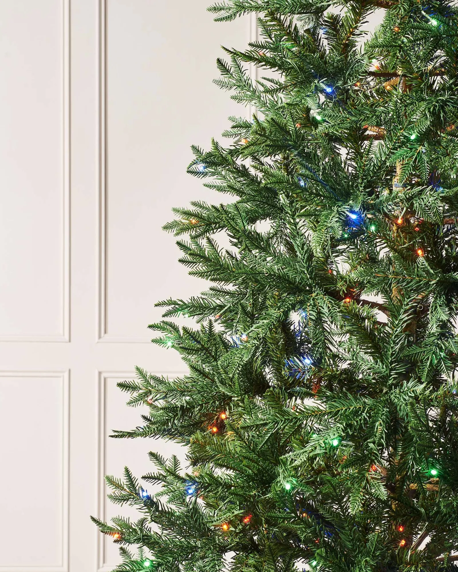 WeRChristmas Pre-Lit Mixed Pine Natural Bark Christmas Tree, 7 Ft