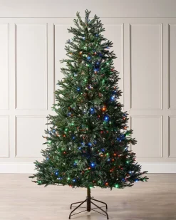 WeRChristmas Pre-Lit Mixed Pine Natural Bark Christmas Tree, 8 Ft