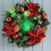 WeRChristmas Pre-Lit Multi-Coloured Decorated Wreath, Red/Gold, 60 Cm