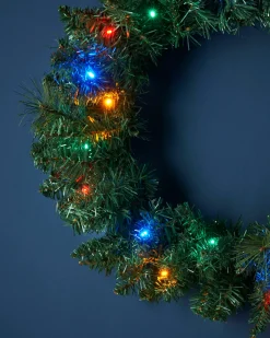 WeRChristmas Pre-Lit Multi-Coloured LEDs Wreath, 60 Cm