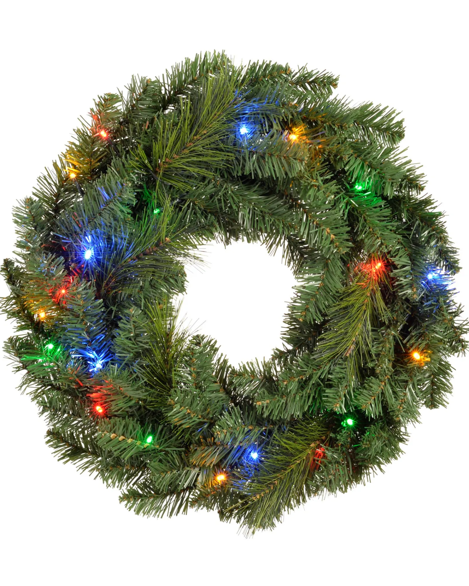 WeRChristmas Pre-Lit Multi-Coloured LEDs Wreath, 60 Cm