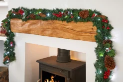 WeRChristmas Pre-Lit Multi-Function Decorated Garland, 9 Ft