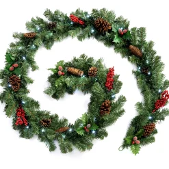 WeRChristmas Pre-Lit Multi-Function Decorated Garland, 9 Ft