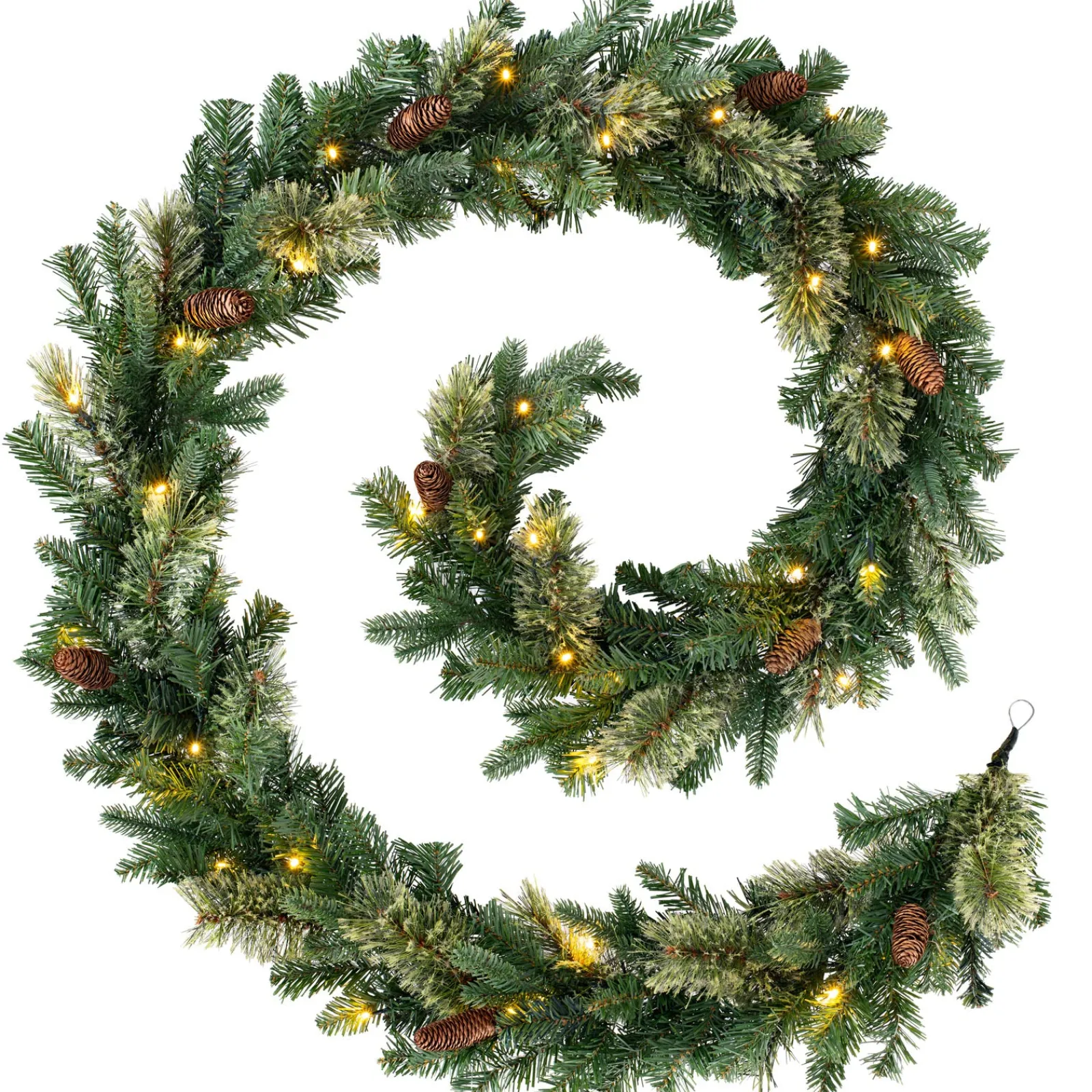 WeRChristmas Pre-Lit Natural Pine Garland, 9 Ft