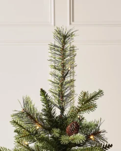 WeRChristmas Pre-Lit Natural Pine Potted Christmas Tree, 3.5 Ft