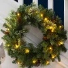WeRChristmas Pre-Lit Natural Pine Wreath, 60 Cm