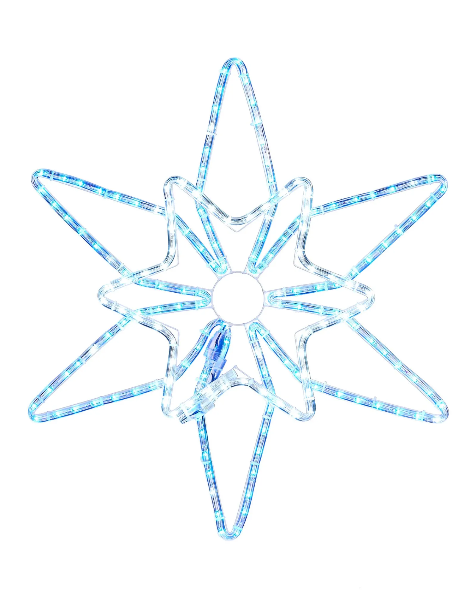 WeRChristmas Pre-Lit Northern Star Rope Light Silhouette, Blue/White, 64 Cm