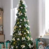 WeRChristmas Pre-Lit Pop-Up Decorated Christmas Tree, White, 6 Ft