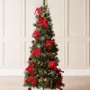 WeRChristmas Pre-Lit Pop-Up Decorated Christmas Tree, Red, 6 Ft