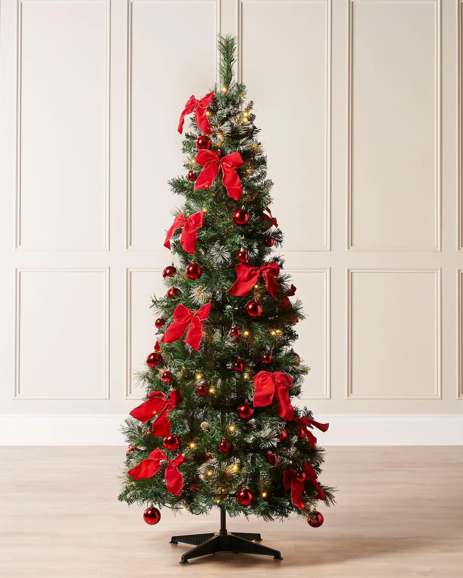 WeRChristmas Pre-Lit Pop-Up Decorated Christmas Tree, Red, 6 Ft
