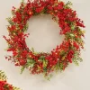 WeRChristmas Pre-Lit Red Berry Wreath, 76 Cm