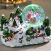 WeRChristmas Pre-Lit Santa & Snowman Snow Globe, 20 Cm