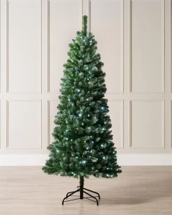 WeRChristmas Pre-Lit Slim Frosted Christmas Tree, 6 Ft