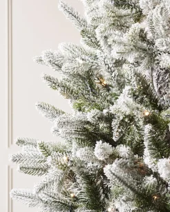 WeRChristmas Pre-Lit Slim Snow Flocked Christmas Tree, 6 Ft