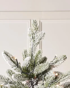 WeRChristmas Pre-Lit Slim Snow Flocked Christmas Tree, 6 Ft